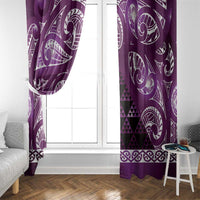 Matariki New Zealand Window Curtain NZ Niho Taniwha Maori New Year Purple Galaxy LT14 - Polynesian Pride