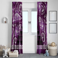 Matariki New Zealand Window Curtain NZ Niho Taniwha Maori New Year Purple Galaxy LT14 - Polynesian Pride
