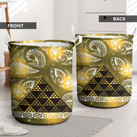 Matariki New Zealand Laundry Basket NZ Niho Taniwha Maori New Year Yellow Galaxy LT14 - Polynesian Pride