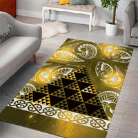 Matariki New Zealand Area Rug NZ Niho Taniwha Maori New Year Yellow Galaxy LT14 - Polynesian Pride