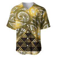 Matariki New Zealand Baseball Jersey NZ Niho Taniwha Maori New Year Yellow Galaxy LT14 Yellow - Polynesian Pride