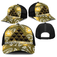 Matariki New Zealand Baseball Net Cap NZ Niho Taniwha Maori New Year Yellow Galaxy LT14 - Polynesian Pride