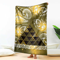 Matariki New Zealand Blanket NZ Niho Taniwha Maori New Year Yellow Galaxy LT14 - Polynesian Pride
