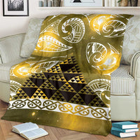 Matariki New Zealand Blanket NZ Niho Taniwha Maori New Year Yellow Galaxy LT14 - Polynesian Pride