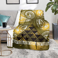 Matariki New Zealand Blanket NZ Niho Taniwha Maori New Year Yellow Galaxy LT14 - Polynesian Pride