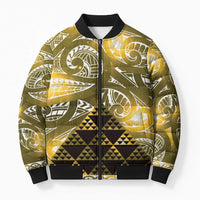 Matariki New Zealand Bomber Puffer Jacket NZ Niho Taniwha Maori New Year Yellow Galaxy LT14 Unisex Yellow - Polynesian Pride
