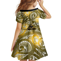 Matariki New Zealand Family Matching Summer Maxi Dress and Hawaiian Shirt NZ Niho Taniwha Maori New Year Yellow Galaxy