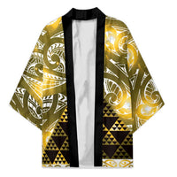 Matariki New Zealand Kimono NZ Niho Taniwha Maori New Year Yellow Galaxy LT14 Unisex Yellow - Polynesian Pride