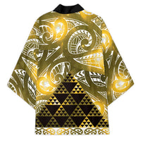 Matariki New Zealand Kimono NZ Niho Taniwha Maori New Year Yellow Galaxy LT14 - Polynesian Pride