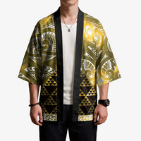 Matariki New Zealand Kimono NZ Niho Taniwha Maori New Year Yellow Galaxy LT14 - Polynesian Pride