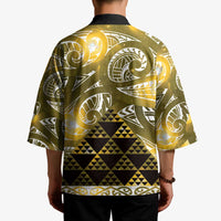 Matariki New Zealand Kimono NZ Niho Taniwha Maori New Year Yellow Galaxy LT14 - Polynesian Pride