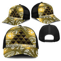 Matariki New Zealand Mesh Trucker Cap NZ Niho Taniwha Maori New Year Yellow Galaxy LT14 - Polynesian Pride