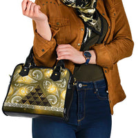 Matariki New Zealand Shoulder Handbag NZ Niho Taniwha Maori New Year Yellow Galaxy LT14 - Polynesian Pride