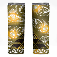 Matariki New Zealand Skinny Tumbler NZ Niho Taniwha Maori New Year Yellow Galaxy