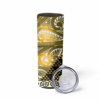 Matariki New Zealand Skinny Tumbler NZ Niho Taniwha Maori New Year Yellow Galaxy