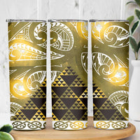 Matariki New Zealand Skinny Tumbler NZ Niho Taniwha Maori New Year Yellow Galaxy