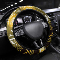 Matariki New Zealand Steering Wheel Cover NZ Niho Taniwha Maori New Year Yellow Galaxy LT14 Universal Fit Yellow - Polynesian Pride