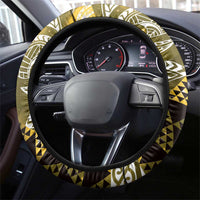 Matariki New Zealand Steering Wheel Cover NZ Niho Taniwha Maori New Year Yellow Galaxy LT14 - Polynesian Pride