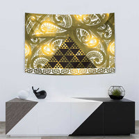 Matariki New Zealand Tapestry NZ Niho Taniwha Maori New Year Yellow Galaxy LT14 - Polynesian Pride