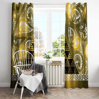 Matariki New Zealand Window Curtain NZ Niho Taniwha Maori New Year Yellow Galaxy LT14 - Polynesian Pride