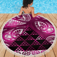 Matariki New Zealand Beach Blanket NZ Niho Taniwha Maori New Year Pink Galaxy LT14 - Polynesian Pride