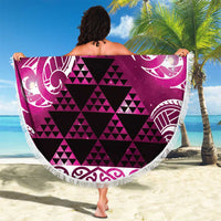 Matariki New Zealand Beach Blanket NZ Niho Taniwha Maori New Year Pink Galaxy LT14 - Polynesian Pride
