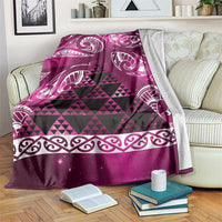 Matariki New Zealand Blanket NZ Niho Taniwha Maori New Year Pink Galaxy LT14 Pink - Polynesian Pride