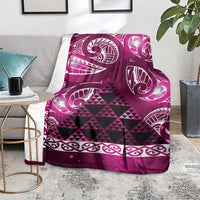 Matariki New Zealand Blanket NZ Niho Taniwha Maori New Year Pink Galaxy LT14 - Polynesian Pride