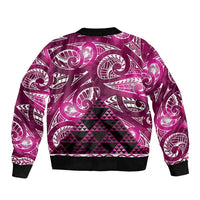 Matariki New Zealand Bomber Jacket NZ Niho Taniwha Maori New Year Pink Galaxy LT14 - Polynesian Pride