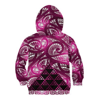 Matariki New Zealand Kid Hoodie NZ Niho Taniwha Maori New Year Pink Galaxy