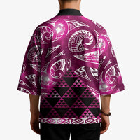 Matariki New Zealand Kimono NZ Niho Taniwha Maori New Year Pink Galaxy LT14 - Polynesian Pride