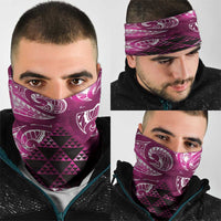 Matariki New Zealand Neck Gaiter NZ Niho Taniwha Maori New Year Pink Galaxy LT14 - Polynesian Pride