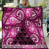 Matariki New Zealand Quilt NZ Niho Taniwha Maori New Year Pink Galaxy LT14 Pink - Polynesian Pride