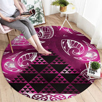 Matariki New Zealand Round Carpet NZ Niho Taniwha Maori New Year Pink Galaxy LT14 - Polynesian Pride
