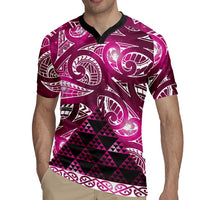 Matariki New Zealand Rugby Jersey NZ Niho Taniwha Maori New Year Pink Galaxy LT14 - Polynesian Pride