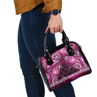 Matariki New Zealand Shoulder Handbag NZ Niho Taniwha Maori New Year Pink Galaxy LT14 - Polynesian Pride