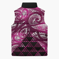 Matariki New Zealand Sleeveless Puffer Jacket NZ Niho Taniwha Maori New Year Pink Galaxy LT14 - Polynesian Pride