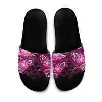 Matariki New Zealand Slide Sandals NZ Niho Taniwha Maori New Year Pink Galaxy LT14 Pink - Polynesian Pride