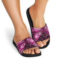 Matariki New Zealand Slide Sandals NZ Niho Taniwha Maori New Year Pink Galaxy LT14 - Polynesian Pride