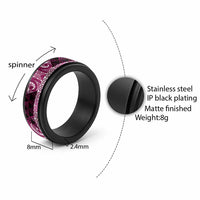 Matariki New Zealand Spinner Ring NZ Niho Taniwha Maori New Year Pink Galaxy