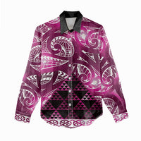 Matariki New Zealand Women Casual Shirt NZ Niho Taniwha Maori New Year Pink Galaxy