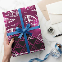 Matariki New Zealand Wrapping Paper NZ Niho Taniwha Maori New Year Pink Galaxy