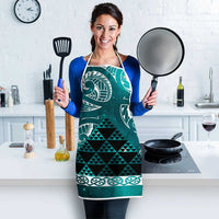 Matariki New Zealand Apron NZ Niho Taniwha Maori New Year Cyan Galaxy LT14 - Polynesian Pride
