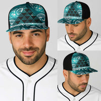 Matariki New Zealand Baseball Net Cap NZ Niho Taniwha Maori New Year Cyan Galaxy LT14 - Polynesian Pride