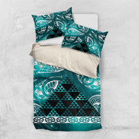 Matariki New Zealand Bedding Set NZ Niho Taniwha Maori New Year Cyan Galaxy LT14 US Twin 172cm x 218cm Cyan - Polynesian Pride
