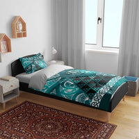 Matariki New Zealand Bedding Set NZ Niho Taniwha Maori New Year Cyan Galaxy LT14 - Polynesian Pride