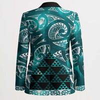 Matariki New Zealand Blazer NZ Niho Taniwha Maori New Year Cyan Galaxy LT14 - Polynesian Pride