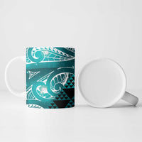 Matariki New Zealand Ceramic Mug NZ Niho Taniwha Maori New Year Cyan Galaxy LT14 - Polynesian Pride