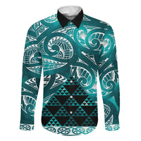 Matariki New Zealand Family Matching Puletasi and Hawaiian Shirt NZ Niho Taniwha Maori New Year Cyan Galaxy