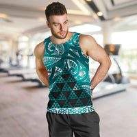 Matariki New Zealand Men Tank Top NZ Niho Taniwha Maori New Year Cyan Galaxy LT14 Cyan - Polynesian Pride